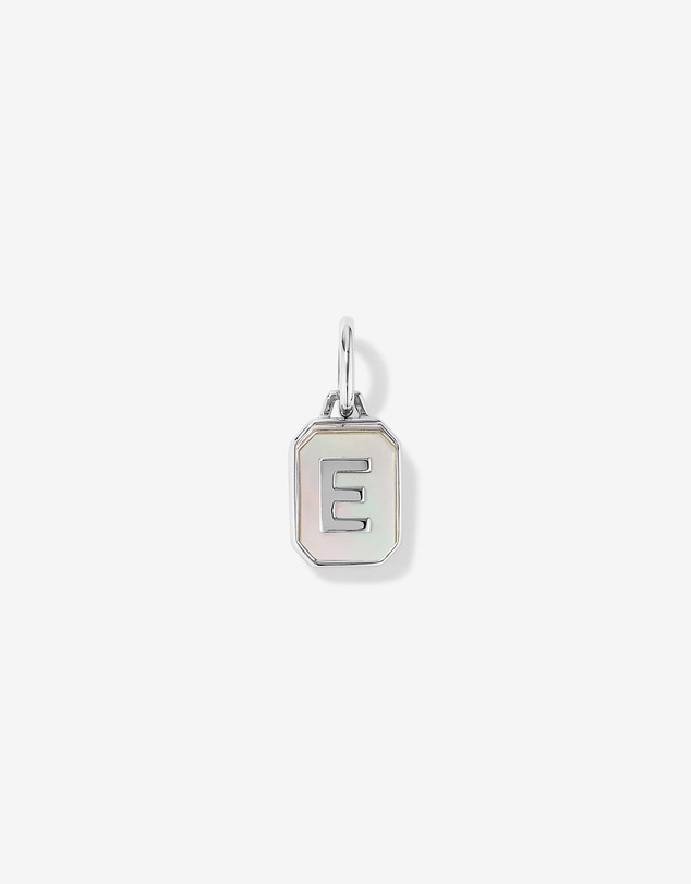 Michael Hill - Letter E Mother of Pearl Initial Pendant in Sterling Silver