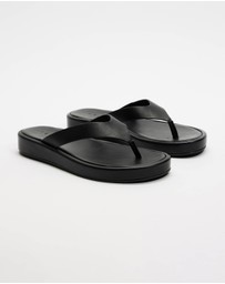AERE - Leather Platform Thongs