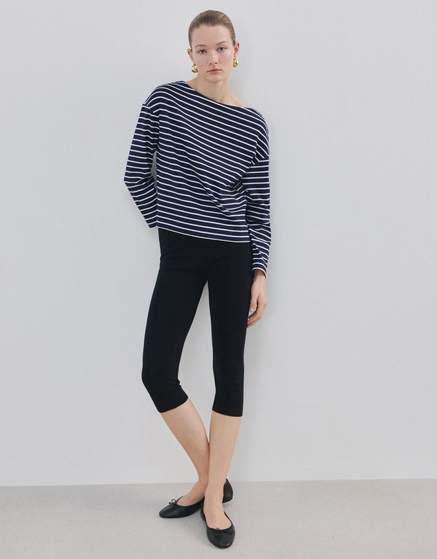 M.N.G - Striped Boat Neck Sweatshirt