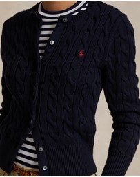 Polo Ralph Lauren - Cable-Knit Cotton Crewneck Cardigan