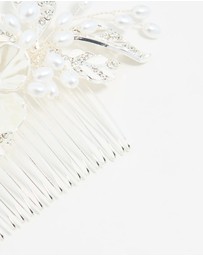 Lovisa - Silver Pearl Flower & Vine Hair Comb