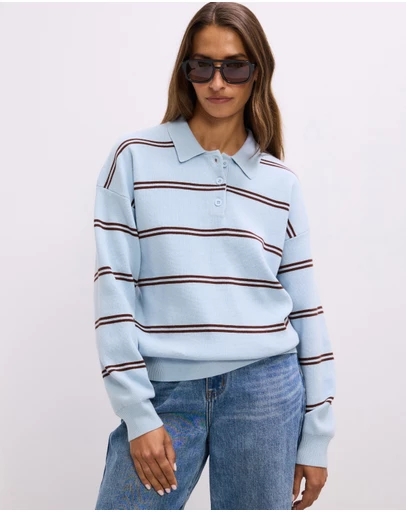 The Fated - Marlo Stripe Knit Polo