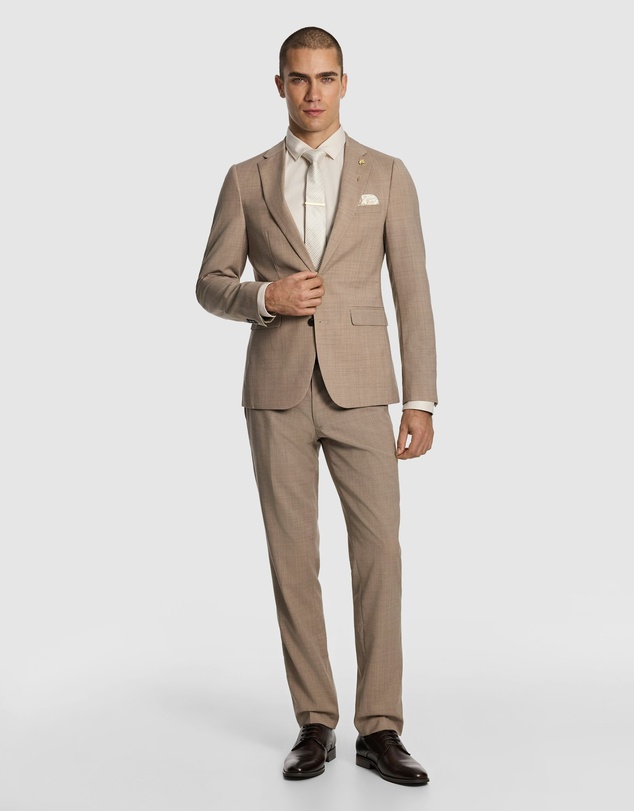 yd. - Cash Wool Blend Slim Suit Jacket