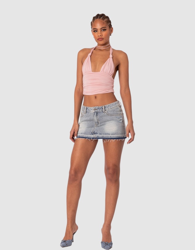 EDIKTED - Lillie Knotted Halter Top