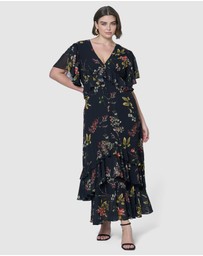 Pink Dusk by Curve Project - Lavinia Frill Maxi Dress