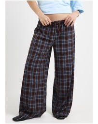 Subtitled - Clio Plaid Wide Leg Pants