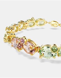 Swarovski - Gema Tennis Bracelet, Mixed Cuts, Multicolored, Gold-Tone Plated