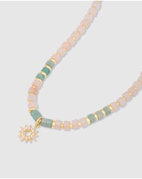 Wanderlust + Co - Sun Hues Beaded Gold Necklace