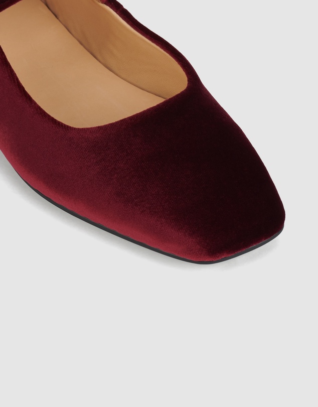 Rollie - Mary Jane Velvet Flat
