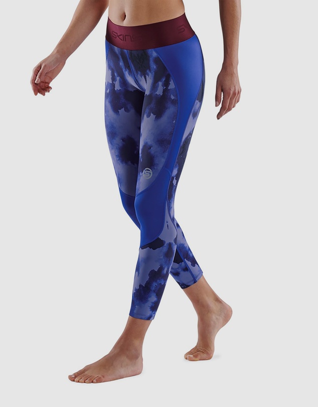 SKINS - SKINS Compression Series-3 Women's Long Tights Blue Camo Activewear