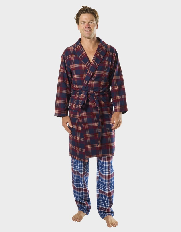 Mitch Dowd - Mens On Holiday Flannel Robe - Red