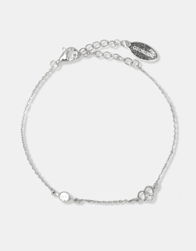 Georgini - Natural Topaz And Two Natural Diamond April Silver Bracelet