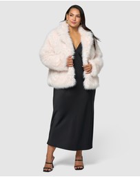 Pink Dusk by Curve Project - Seductive Charm Faux Fur Coat