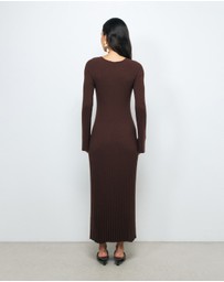 AERE - Indi Accordian Pleated Organic Knit Dress
