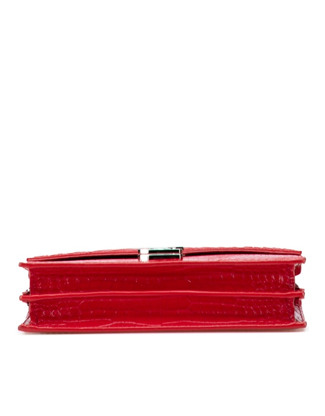Pre-Loved by Azura Reborn - Pre-Loved Croc Embossed Leather Monogram Cassandra Clasp Bag