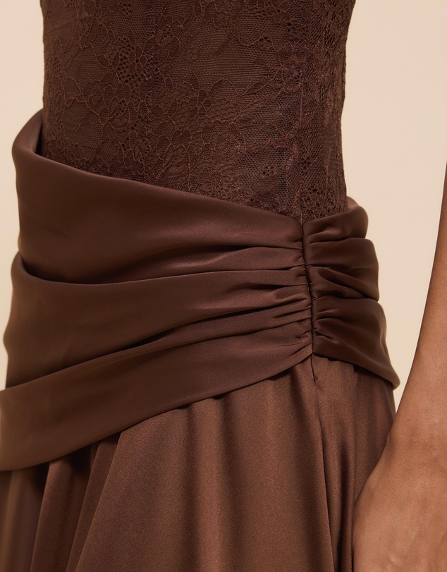 CHANCERY - Layla High Neck Lace Panelled Maxi Dress