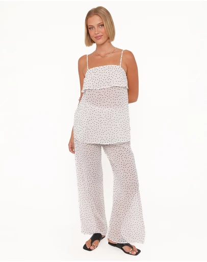 Petal & Pup - Hazel Pant Set - Cream Polka Dot