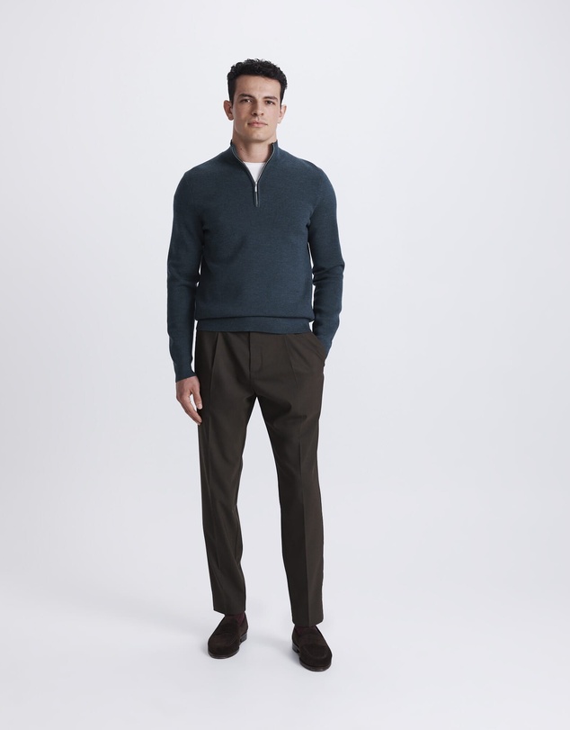 SABA - Franklin Quarter Zip Wool Knit Polo