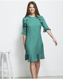 Sosandar - Ruffle Trim Detail Shift Dress