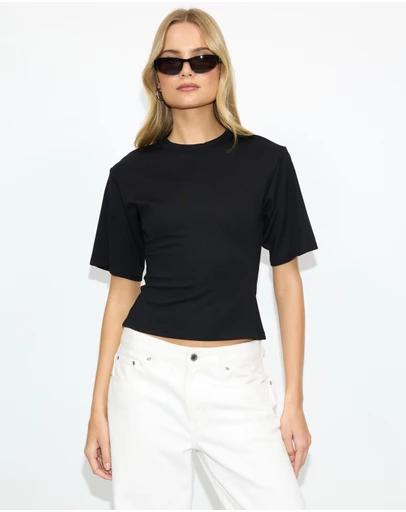 Dazie - Agnes Cinched Short Sleeve Tee