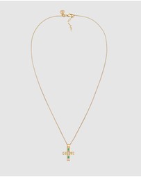 Haze & Glory - ICONIC EXCLUSIVE - Necklace Vivid Gemstone Cross 925 Sterling Silver Gold-Plated