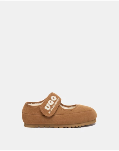 EVERAU - Australian Shepherd Ugg Velvi Kids Cow Suede Upper Loafer Oxfords Flats