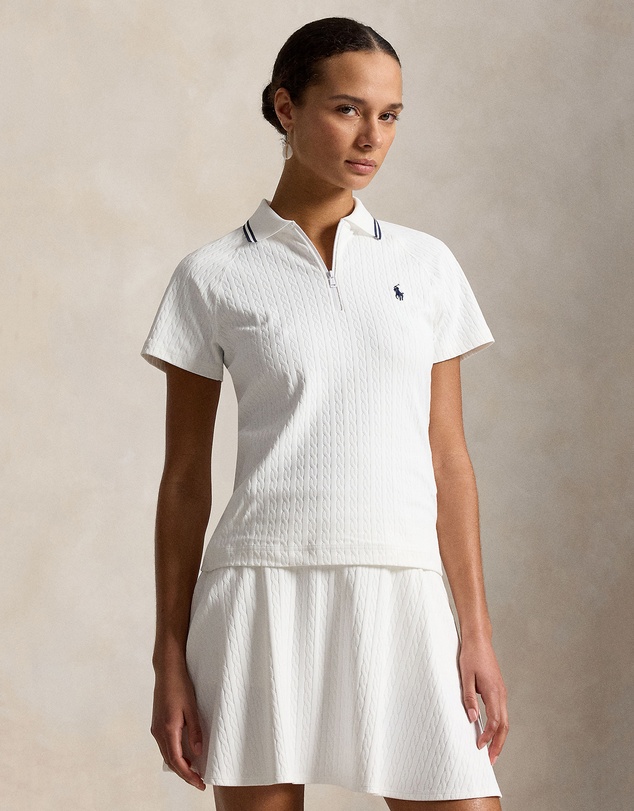 Polo Ralph Lauren - Cable Jacquard Quarter-Zip Polo Shirt