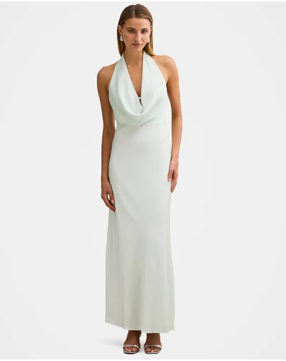 Forever New - Becca Cowl Halter Neck Satin Gown