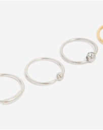 Lovisa - Mixed Metal Surgical Steel Open Nose Rings 6-Pack
