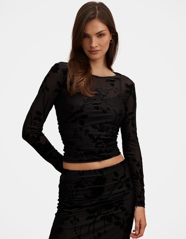 Forever New - Kenzie Mesh Burn Out Top
