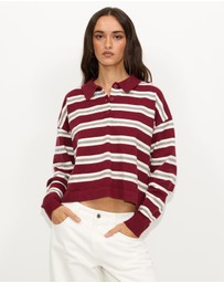 Dazie - Piper Stripe Knit Polo