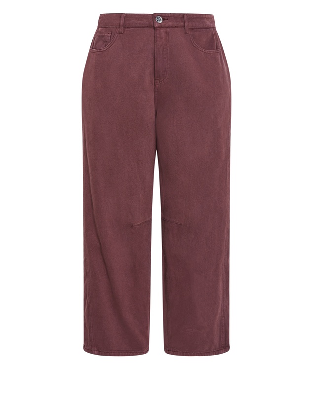City Chic - Plus size Harley Fit Cassie Barrel Leg Jean - cherry