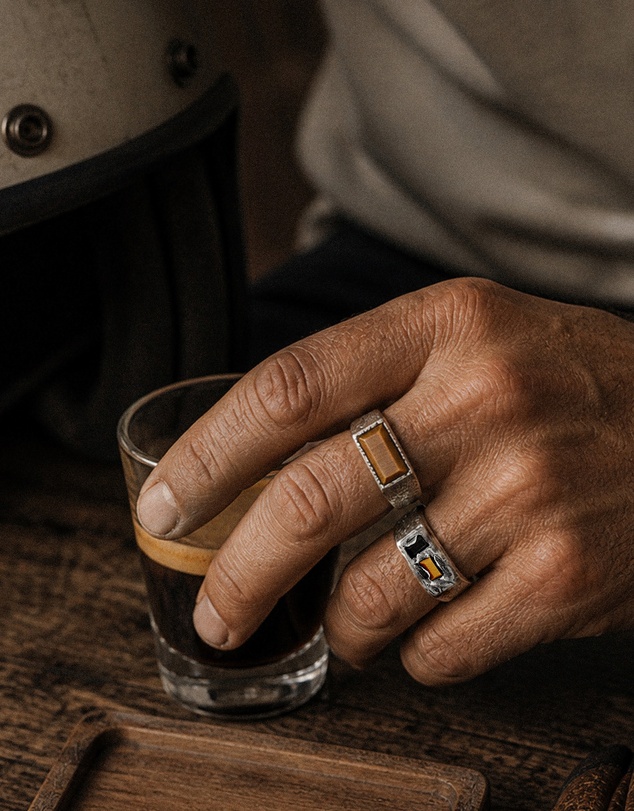 Haze & Glory - ICONIC EXCLUSIVE - Ring Signet Men Tigers Eye 925 Sterling Silver