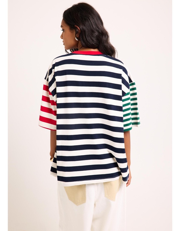 Subtitled - Fitzroy Stripes Oversized Short Sleeve T-Shirt