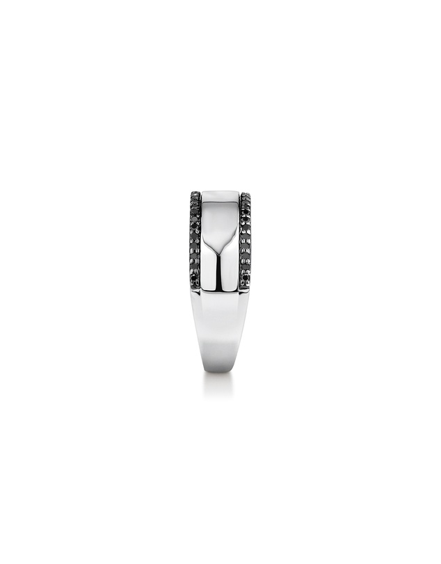 Michael Hill - Men's Silver Ring with 0.25 Carat TW of Black Diamonds