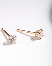Lovisa - Gold Plated Sterling Silver Cubic Zirconia 1/4 Carat Stud Earrings