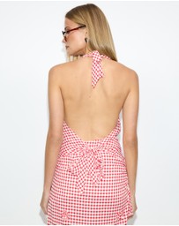 Dazie - Piazza Check Halter Top