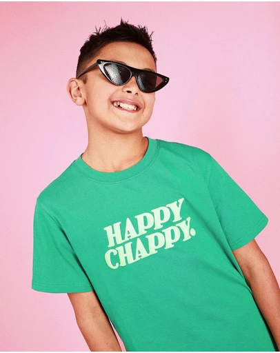 Skwosh - Happy Chappy Kids Slang Tee in Green