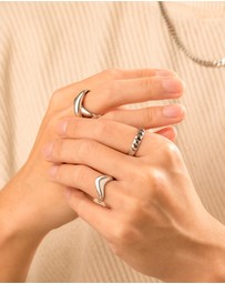 Wanderlust + Co - Checker 925 Sterling Silver Ring