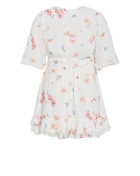 City Chic - Plus size Kandice Petal Print Mini Dress - ivory