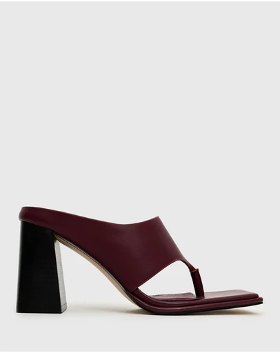 Betts - Ellie Leather Thong High Block Heels