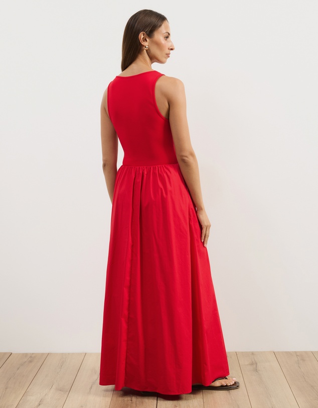 Atmos&Here - Bonnie Scoop Neck Contrast Midi Dress