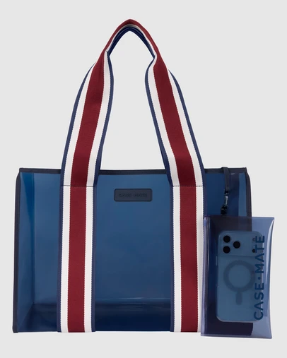 Case-Mate - Case-Mate Navy Rugby Stripe Tote w/ Phone Pouch