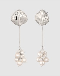 Haze & Glory - ICONIC EXCLUSIVE - Earrings Hanger Clam Of The Sea Pearl 925 Sterling Silver