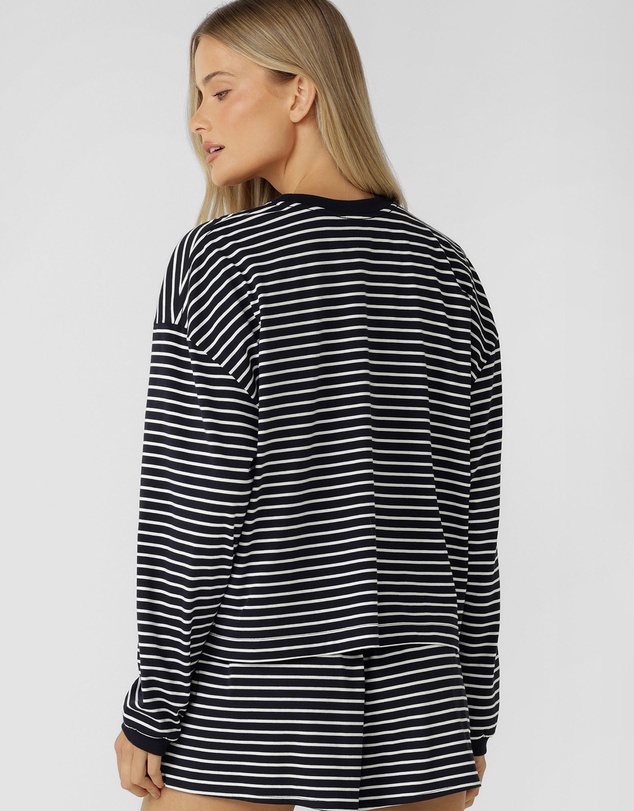 Lorna Jane - Summer Stripe Long Sleeve Lounge Top