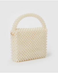 Izoa - Tiffany Pearl Handbag White