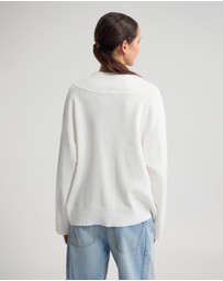 Oxford - Pia Cotton V-Neck Knit