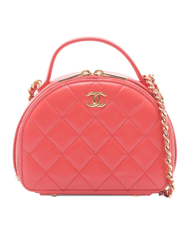 Pre-Loved by Azura Reborn - Pre-Loved CC Quilted Lambskin Chic Riviera Top Handle Vanity Case