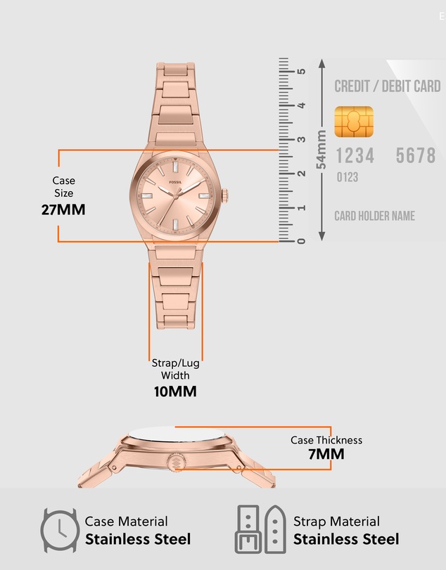 Fossil - Everett Rose Gold Analogue Watch