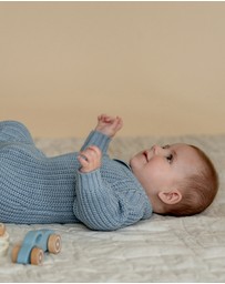 Bebe by Minihaha - Blue Knitted Zip Romper